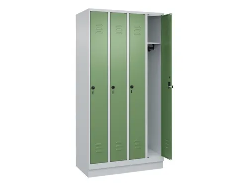 locker,HxBxD 1950x1000x500mm,4vak,vak B 250mm,draaigrendel,sokkel