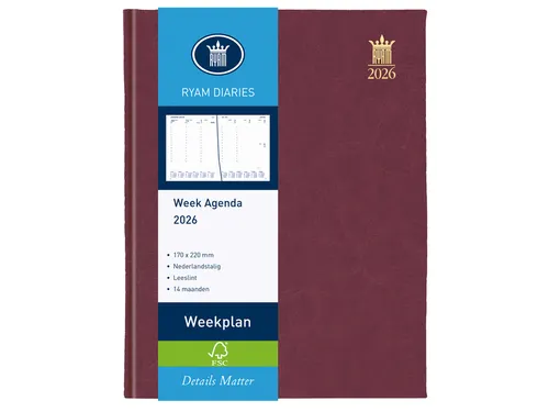 Agenda 2027 Ryam Weekplan Mundior 7dagen/2pagina's bordeaux