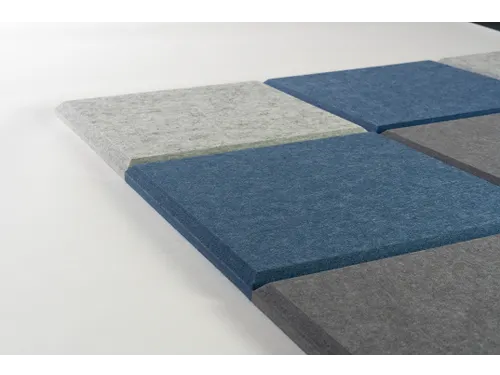 Akoestische PET-vilt wandtegels 30x30cm Combi Blauw 24 Stuks