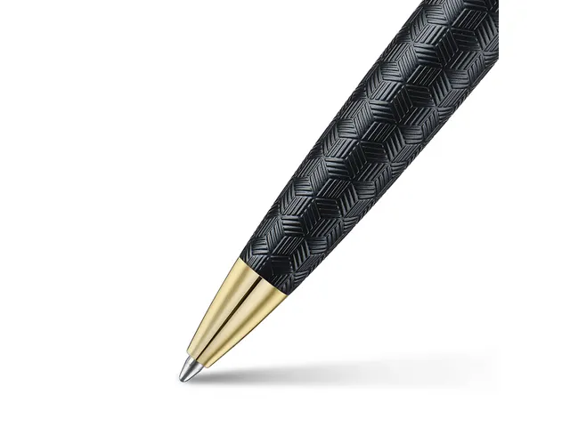 Balpen Sheaffer 300 E9347 Engraved matt black shiny chrome cap