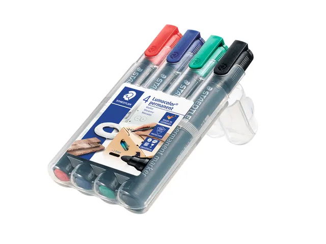 Viltstift Staedtler 352 Lumocolor rond 2mm set à 4 stuks assorti