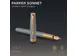 Parker Sonnet vulpen Chiselled Silver GT Fijne punt in Giftbox
