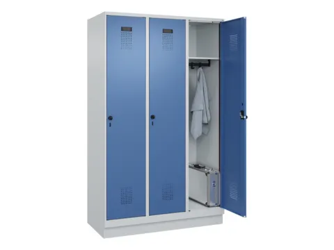 locker,HxBxD 1950x1200x500mm,3vak,vak B 400mm,draaigrendel,sokkel