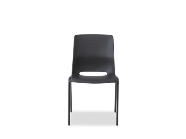 Chaise Coque plastique 4 pieds noir Assise PP Charbon