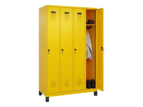 locker,HxBxD 1950x1200x500mm,4vak,vak B 300mm,draaigrendel,voeten