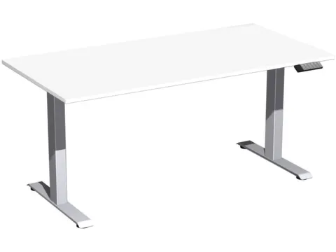 Elektrisch ihv bureau,HxBxD 630-1280x1600x800mm,blad wit