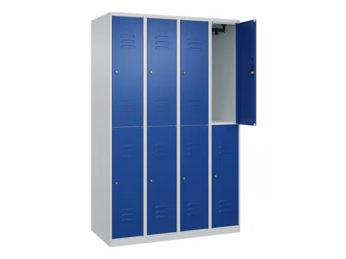dubbeldekse locker,HxBxD 1850x1200x500mm,4x2vak.,vak B 300mm,cil.-slot