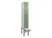 armoire vestiaire noir et blanc,HxlxP 2120x300x815mm,1compart.