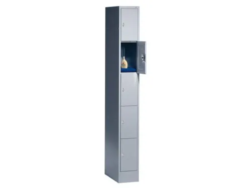 lockerkast 1950x240x480mm 1x5 vakken romp RAL7016 front RAL7016 sokkel
