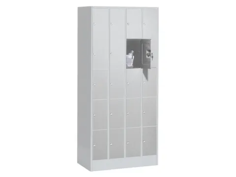 lockerkast,HxBxD 1950x900x480mm,4x5vakken,romp RAL7035,front RAL7035