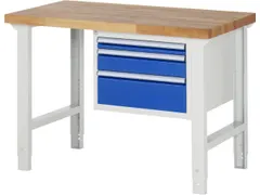 werkbank,HxBxD 790-1140x1250x700mm,beukblad,draagverm. 750kg,4voeten