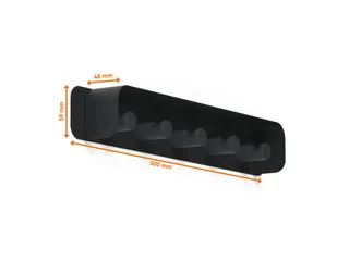 Wandkapstok DURASTORE 5 haken aluminum zwart 50cm - 5
