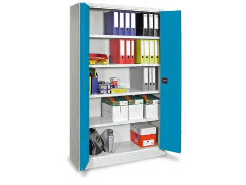 Ruime Vouwdeurkast 1950x1200x500mm 4legborden Ral7035 Front Ral5012