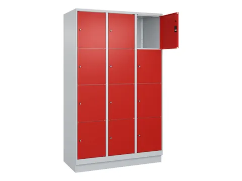 lockerkast,HxBxD 1950x1200x500mm,3x4vakken,vak B 400mm,cil.-slot