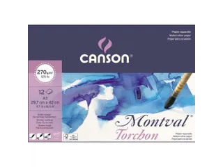 Montval aquarel wit grove korrel 270g/m²A4 12 vellen - 1
