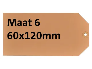 Label karton nr 6 200gr 60x120mm chamois 1000 stuks - 1