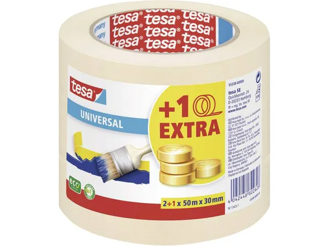 Afplaktape Tesa 55338 basic promo 30mmx50m 2+1