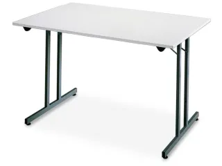 Klaptafel Vrijstaand 140x80 Cm Onderstel Zwart Blad Lichtgrijs - 1