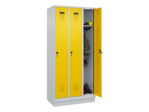 locker,HxBxD 1950x900x500mm,3vak,vak B 300mm,draaigrendel,sokkel