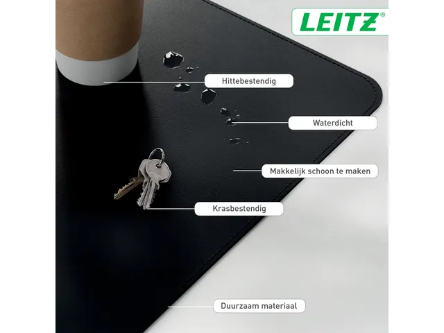 Bureau-onderlegger Leitz 80x40cm oprolbaar zwart
