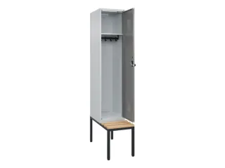 locker met bank,HxBxD 2120x400x815mm,1vak,vak B 400mm,draaigrendel - 2