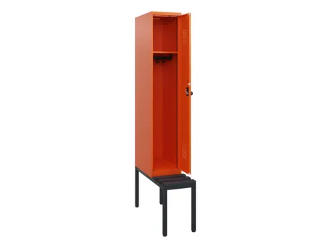 locker met bank,HxBxD 1950x300x815mm,1vak,vak B 300mm,draaigrendel