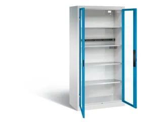 acculaadkast 1950x930x500mm 5stekkerdozen 230V cil.-slot front RAL5012 - 1