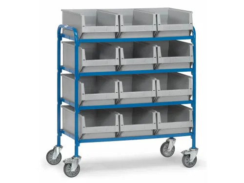 Bijzetwagen Met 12 Magazijnbakken 32941 250kg Hout 940x470mm Ral5007