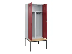 PBM-locker met bank,HxBxD 2120x800x815mm,2vak,vak B 400mm,draaigrendel