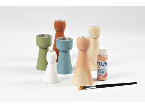 Kandelaar Creativ Company hout conisch 14.5cm