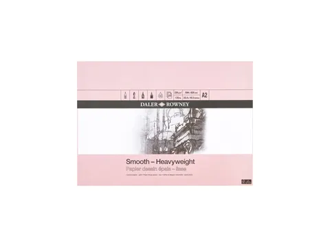 Tekenpapier Daler-Rowney Smooth Heavyweight 220gr A2 natuurlijk wit