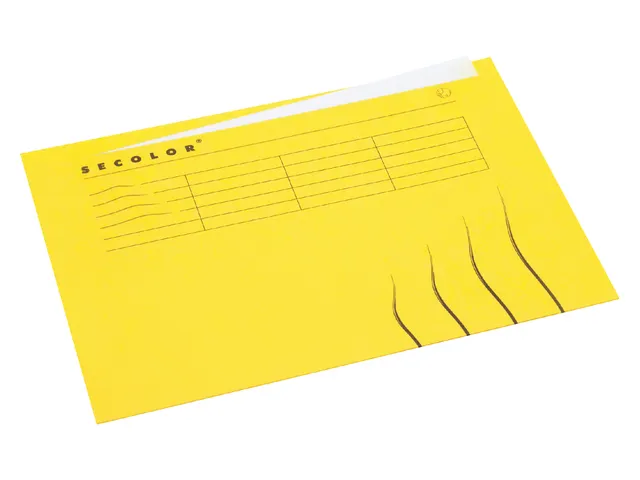 Vouwmap Secolor A4 ongelijk 225gr geel