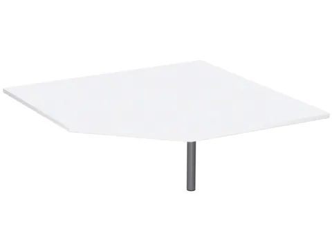 koppelelement voor bureau,90 °,BxD 1225x1225mm,v. 4voeten,blad wit