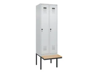 locker met bank,voor scheiding van kleding,HxBxD 2120x600x815mm,2vak - 1