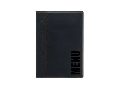 Menukaart Securit Trendy A4 2 tassen zwart lederlook