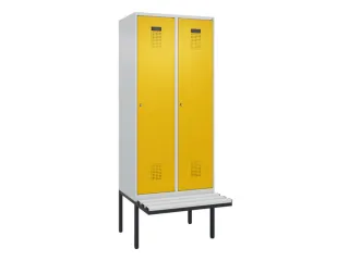 locker met bank,HxBxD 2120x800x815mm,2vak,vak B 400mm,cilinderslot - 2