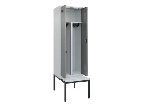PBM-locker met bank,HxBxD 2120x600x815mm,2vak,vak B 300mm