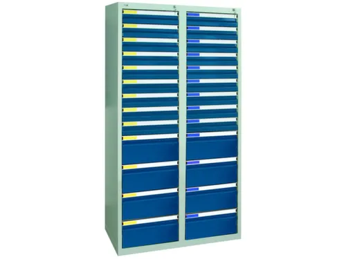 ladekast HxBxD 1800x1000x500mm 26laden vergrendeling RAL7035 RAL5010