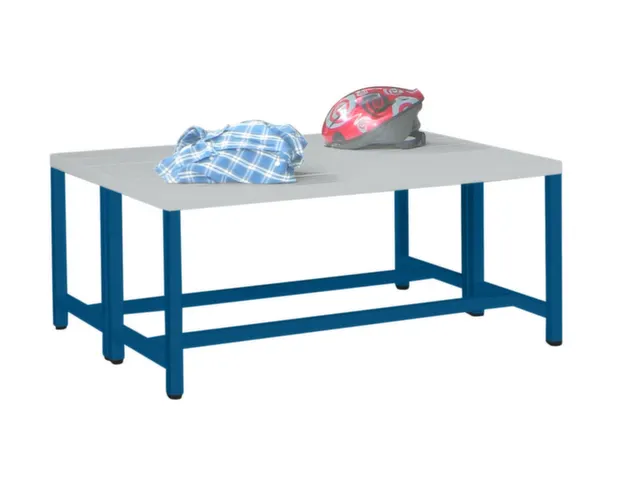 Banc Vestiaire 1000mm Double Assise Lames Plastique Piètement Ral5010