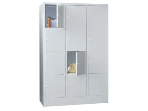 lockerkast,RAL 7035,HxBxD 1850x1200x500mm,3x4vakken,vak B 400mm