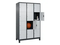 lockerkast,HxBxD 1950x1200x500mm,3x4vakken,vak B 400mm,cil.-slot