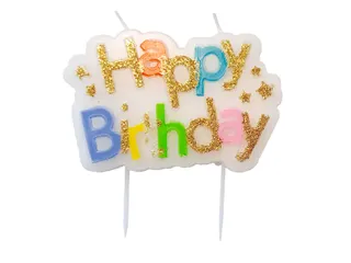Kaarsje Happy 'Happy birthday' 10.5cm - 1