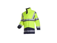 Sioen Powell 401A hi-vis parka, geel/marineblauw, maat L, per stuk
