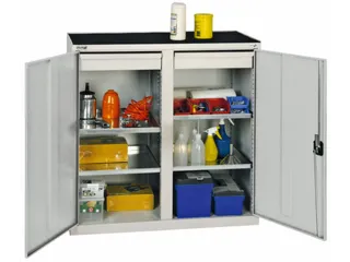 Draaideurkast Hxbxd 1000x1000x500mm 2laden 4legborden Ral7035 - 2