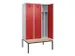 locker met bank,voor scheiding van kleding,HxBxD 2120x1200x815mm,3vak