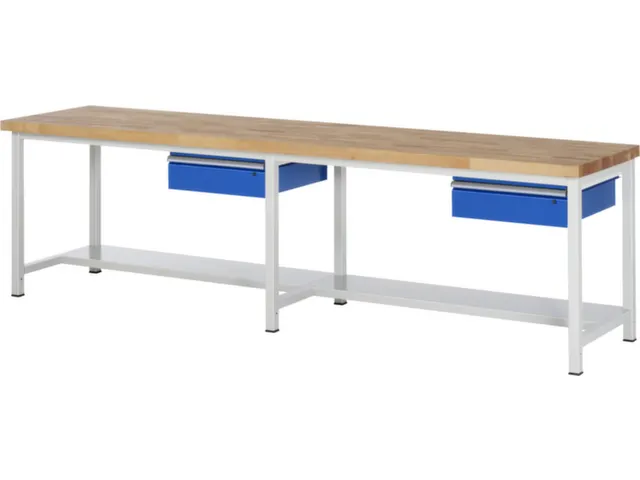 werkbank,HxBxD 840-1040x3000x900mm,beukblad,draagverm. 1250kg,4voeten