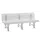 Kunststofbank 800x2000x420mm Zit H 410mm 12 Latten 3 Pootstellen Wit