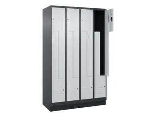 Z-garderobekast,HxBxD 1950x1200x500mm,vak B 150/300mm,cil.-slot,sokkel - 2