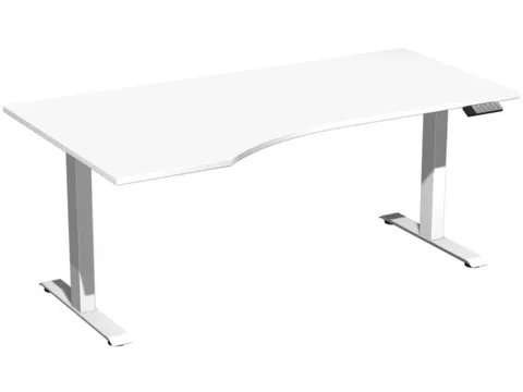 In hoogte verstelbaar bureau in vrije vorm,HxBxD 730-1230x1800x1000mm