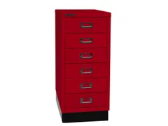 kantoor-ladekast HxBxD 670x279x380mm 6 laden romp kardinaalrood staal